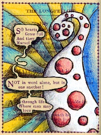 LOVE Altered Text (Book Page) Postcard Swap