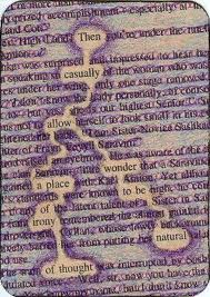 Altered Text ATC Swap #6----Purple