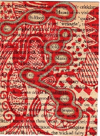 Altered Text ATC Swap #7----RED