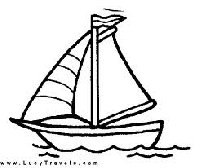 AHOY! Postcard with a boat