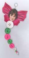 Pink-White-Green Button Fairy