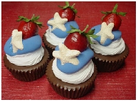 Cupcake ATC Series - #3 Red White & Blue