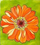 ATC Flower Series #16:  Zinnias