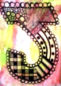 Zentangled Alphabet Letter 