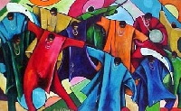 Handmade art postcard - Theme DANCE