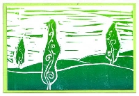 Hand carved stamp ATC
