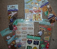 6 pc summer themed scarpbooking items