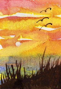 Watercolor/ink ATCs March