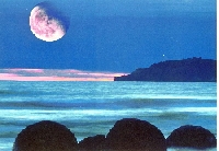 Postcards showing the moon