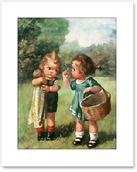 Quickie Send ATC ~ Vintage Children ATC