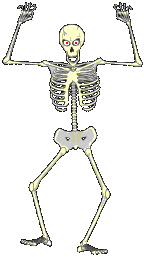 Skeleton Rubber Stamped Postcard Swap