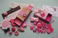 Glitter matchbox and note card.