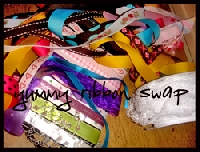 Quick Yummy Ribbons on a card Swap