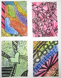 Colorful Zentangles ATC