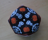 purple orange and or black biscornu