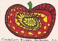 Pumpkin Shaped Zentangle ATC