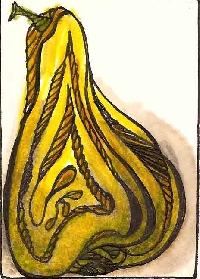Zentangled Fall Vegetable ATC