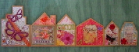 Mini Row House Gingerbread Ornaments