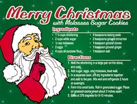 3P's - Handmade Christmas Recipe Postcard