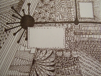 black and white Zentangle ATC