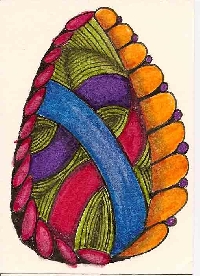 Zentangled Easter Egg Ornament 