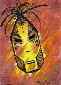 HandDrawn/Painted Tribal ATC